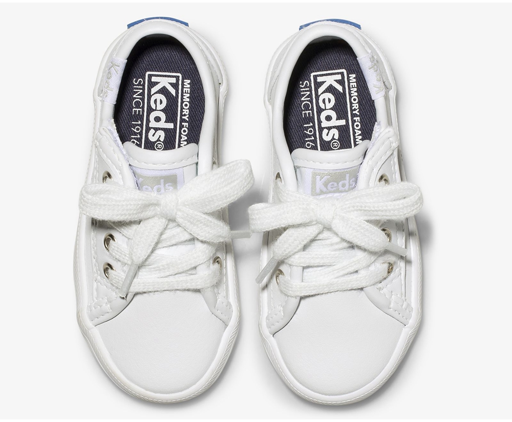 Keds Sneakers White - Kickstart Jr. Leather - Kids NVEQKY-306